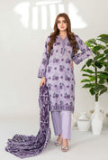 Lavender Taupe Stitched Lawn suit with Lawn Rottayu Printed Dupatta