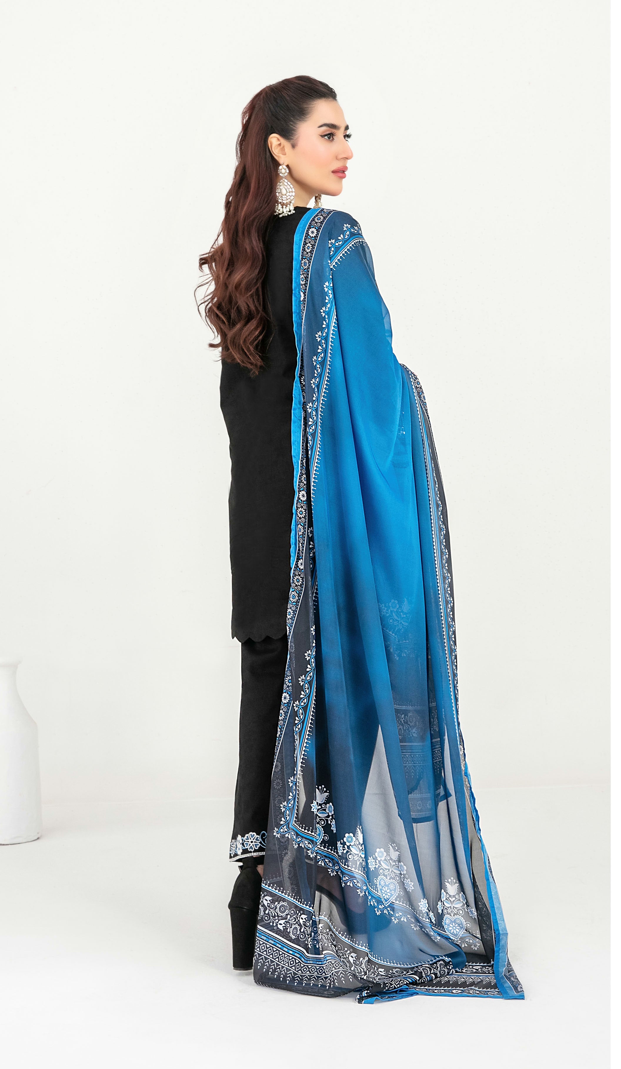 Jet Black Luxe Jacquard 3PC stiched suit