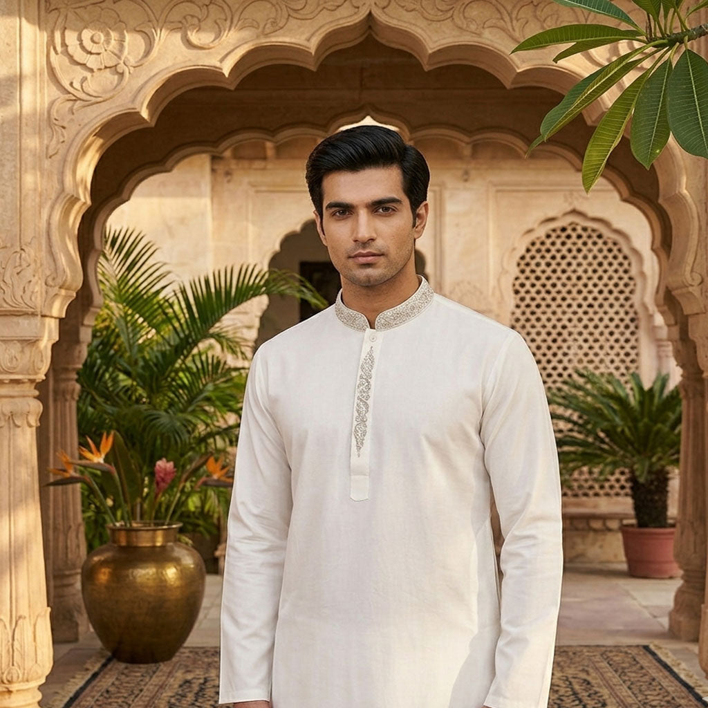 Embroidered Menswear - white