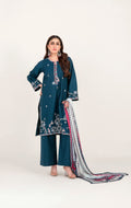 Deep Teal Blue Luxe Jacquard 3PC stiched suit