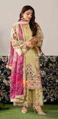 Warm Yellow Karma Signature Embroidered 3 Piece suit