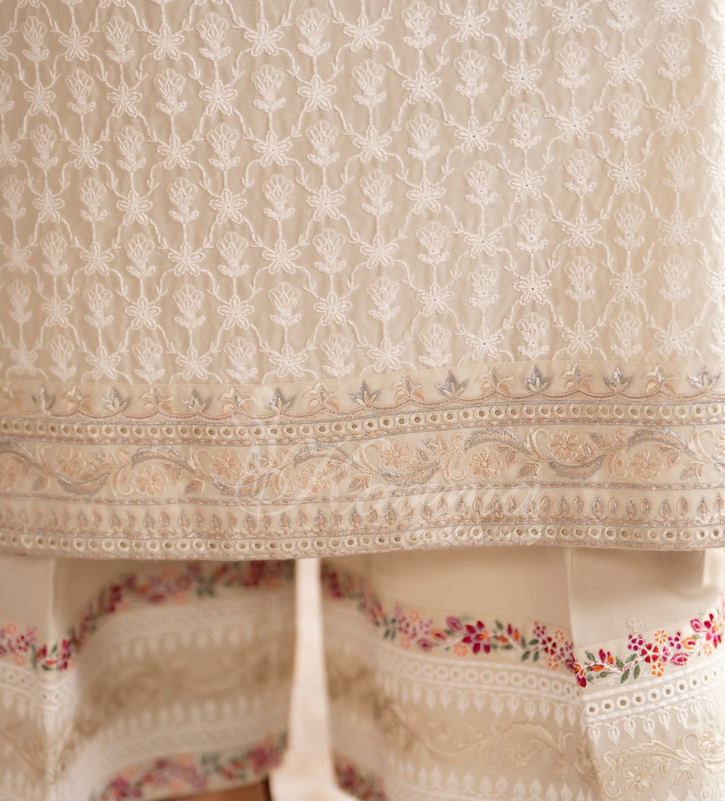 Warm Beige Karma Signature Embroidered 3 Piece suit