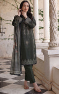 charcoal grey 3pc Lawn Stitched Suit