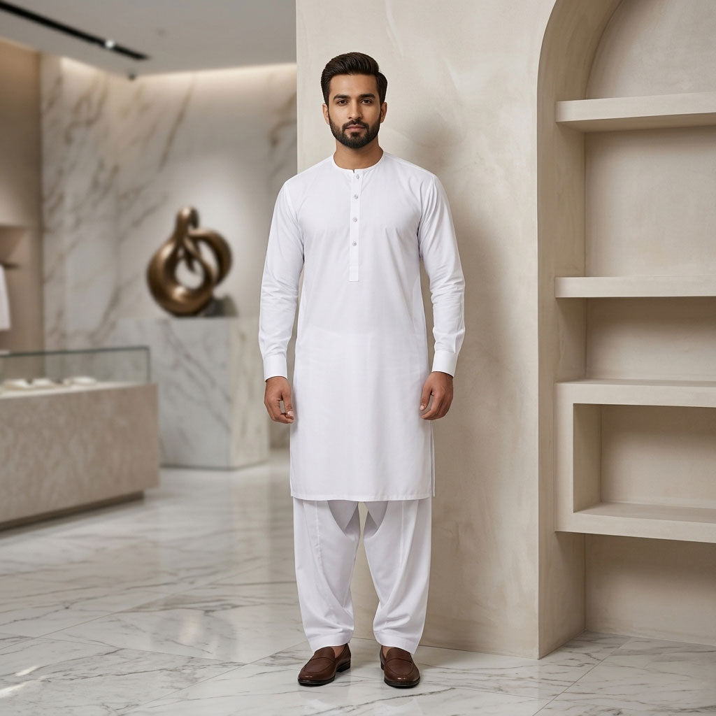 214 white Simple and sophisticated collarless suit
