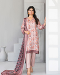 Dusty Pink Floral Digital Print Shawl Dupatta 3-Piece Suit – Dilnur Collection