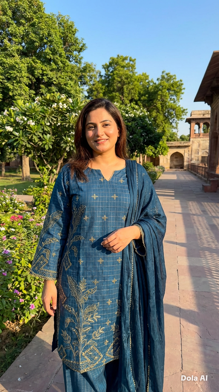 Navy blue farshi shalwar 3pc outfit