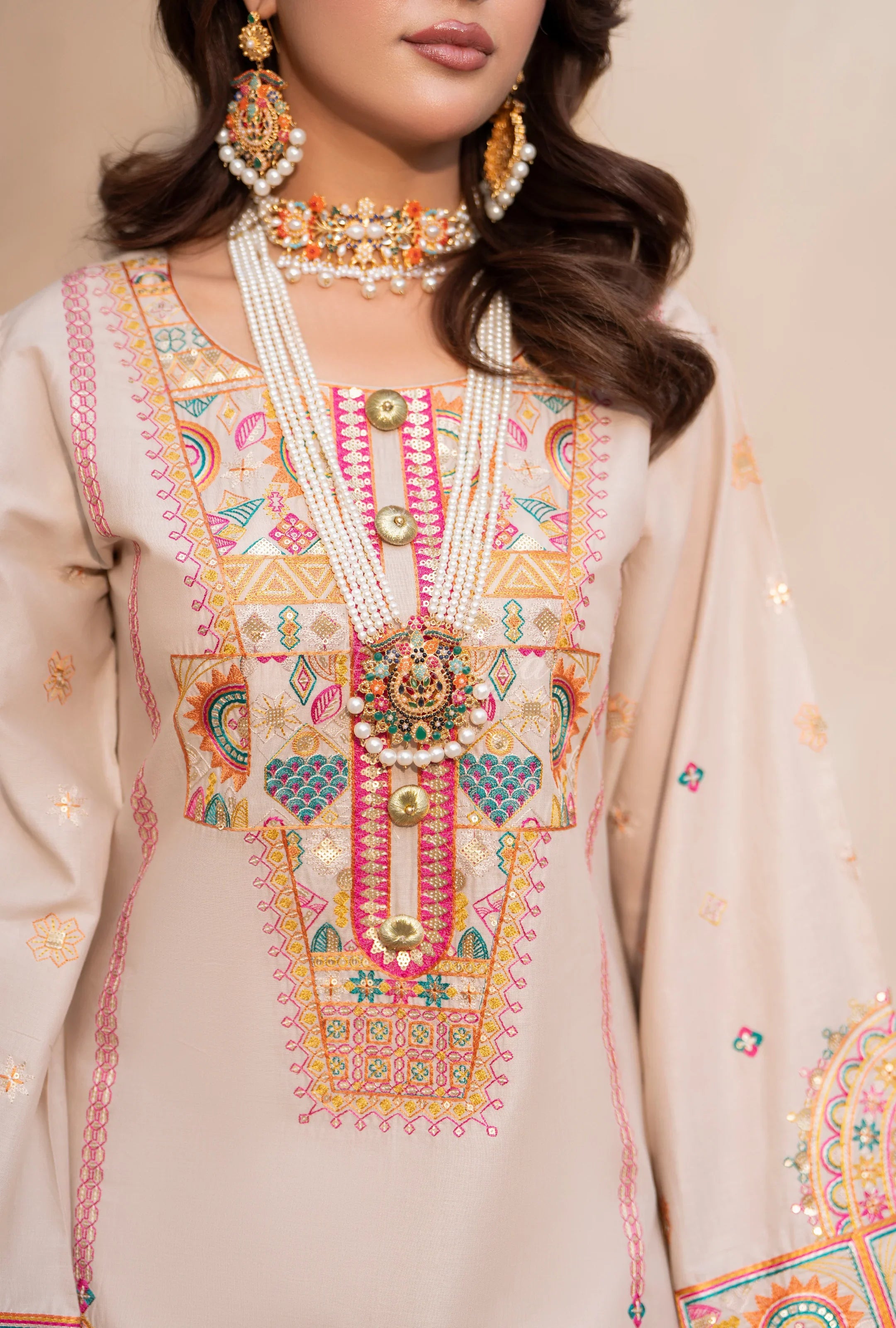 Original karma 3pc Baige farshi Shalwaar suit kc1563
