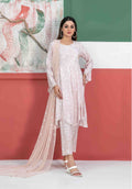 Blush Pink 3-Piece Suit with Embroidered Chiffon Dupatta