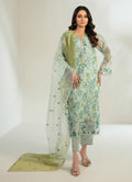 Green Haze Stitched Fancy Embrioderd organza suit