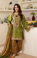Meadow Embroidered Lawn Suit with Printed Dupatta & Farshi Shalwar