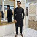 Embroidered Black Kurta Trouser