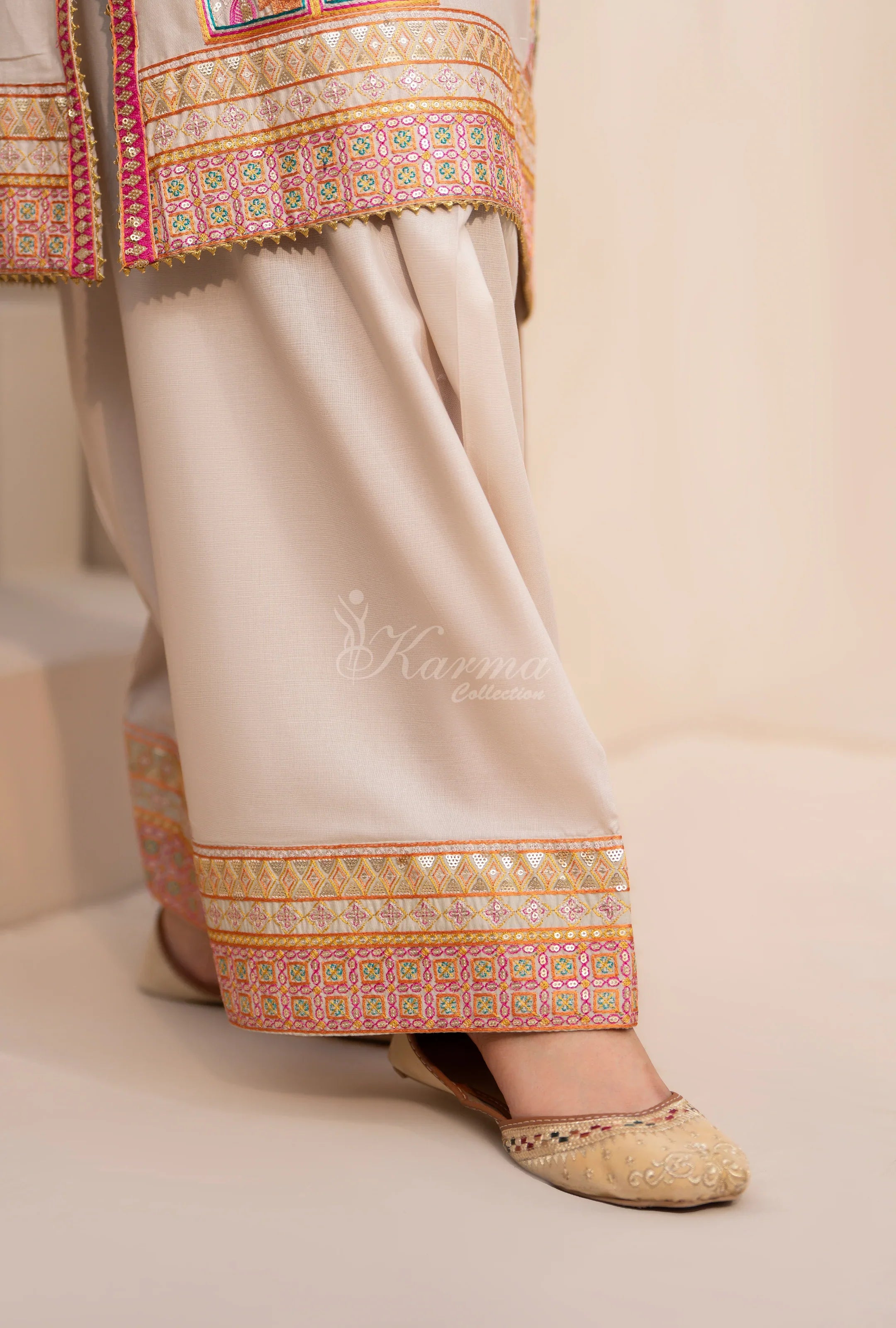 Original karma 3pc Baige farshi Shalwaar suit kc1563