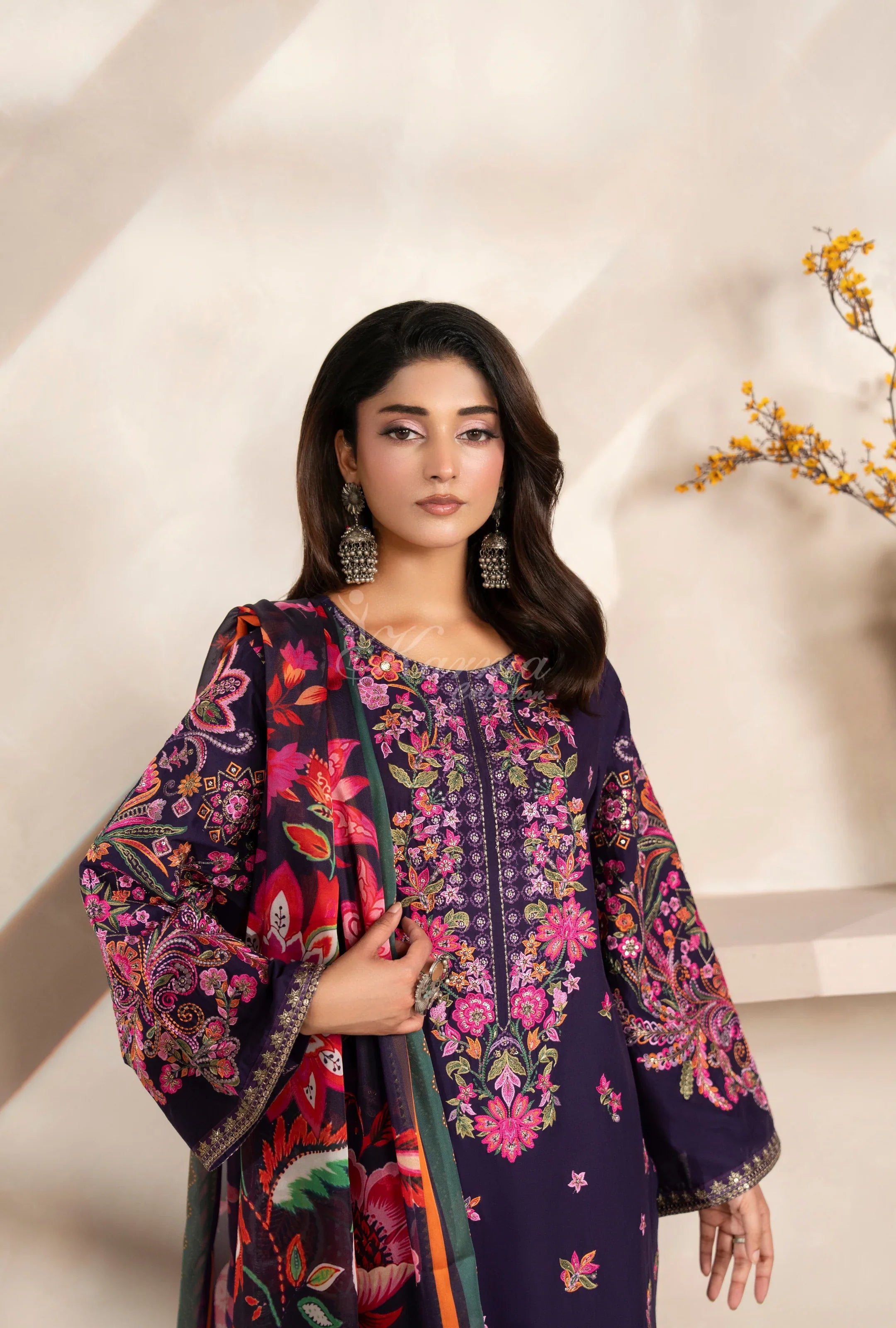3pc original karma mulberrry outfit with silk scarf kc1562