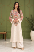 Elegant printed kaftaan 2-Piece Suit – Ivory