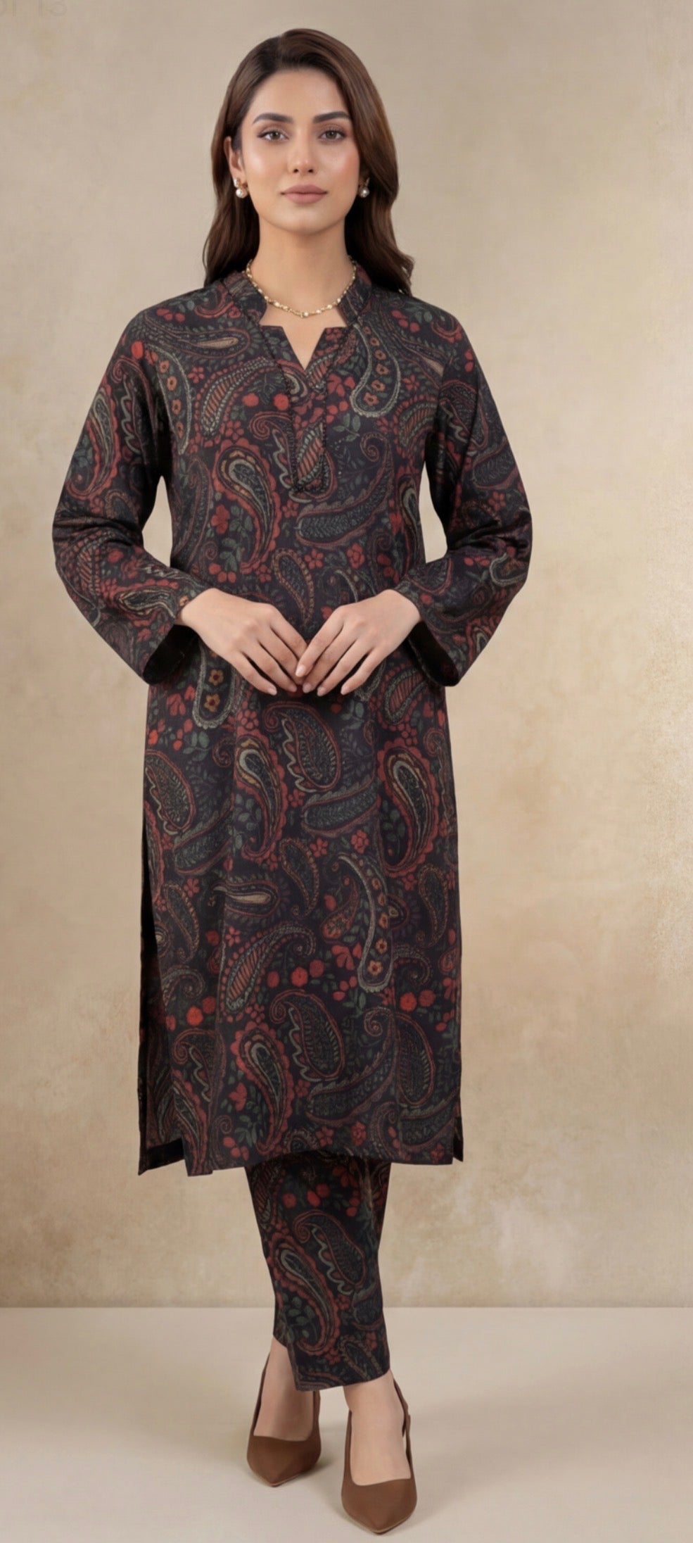 2pc co-ord set black floral outfit noore vol3