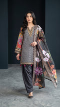 Black floral kameez with farshi Shalwaar 3pc outfit