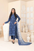 3pc navy blue outfit with a contrast shawl cream