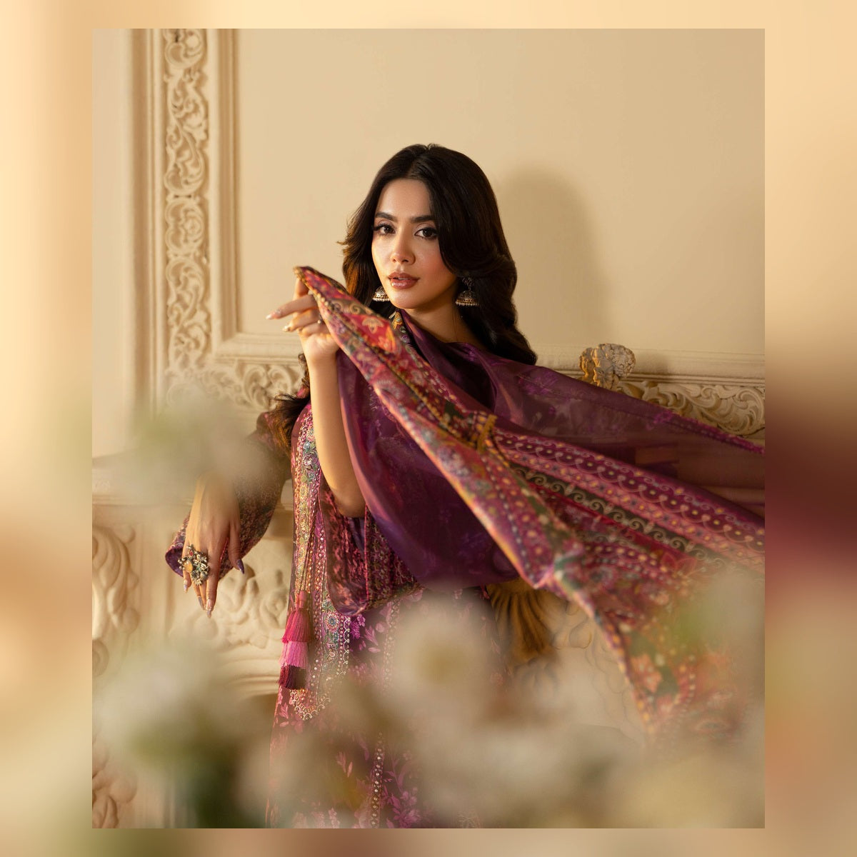 Berry Purple Floral Printed Suit - image 4