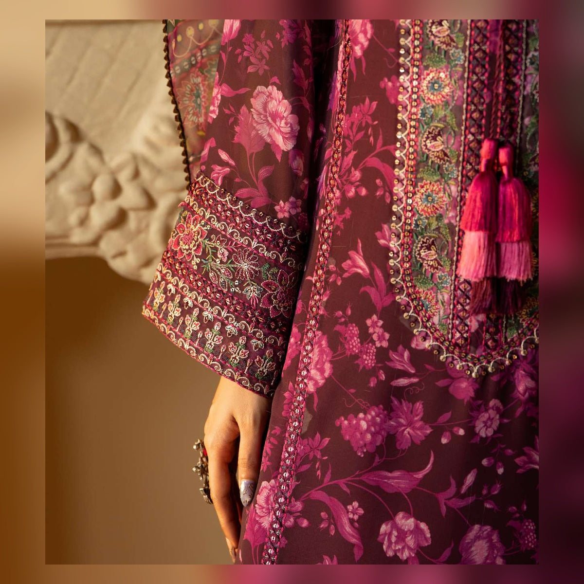 Berry Purple Floral Printed Suit - image 5