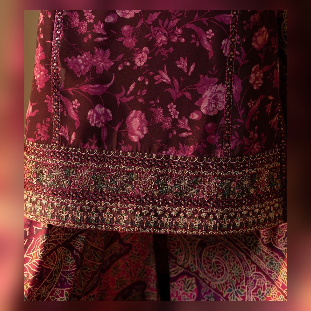 Berry Purple Floral Printed Suit - image 10