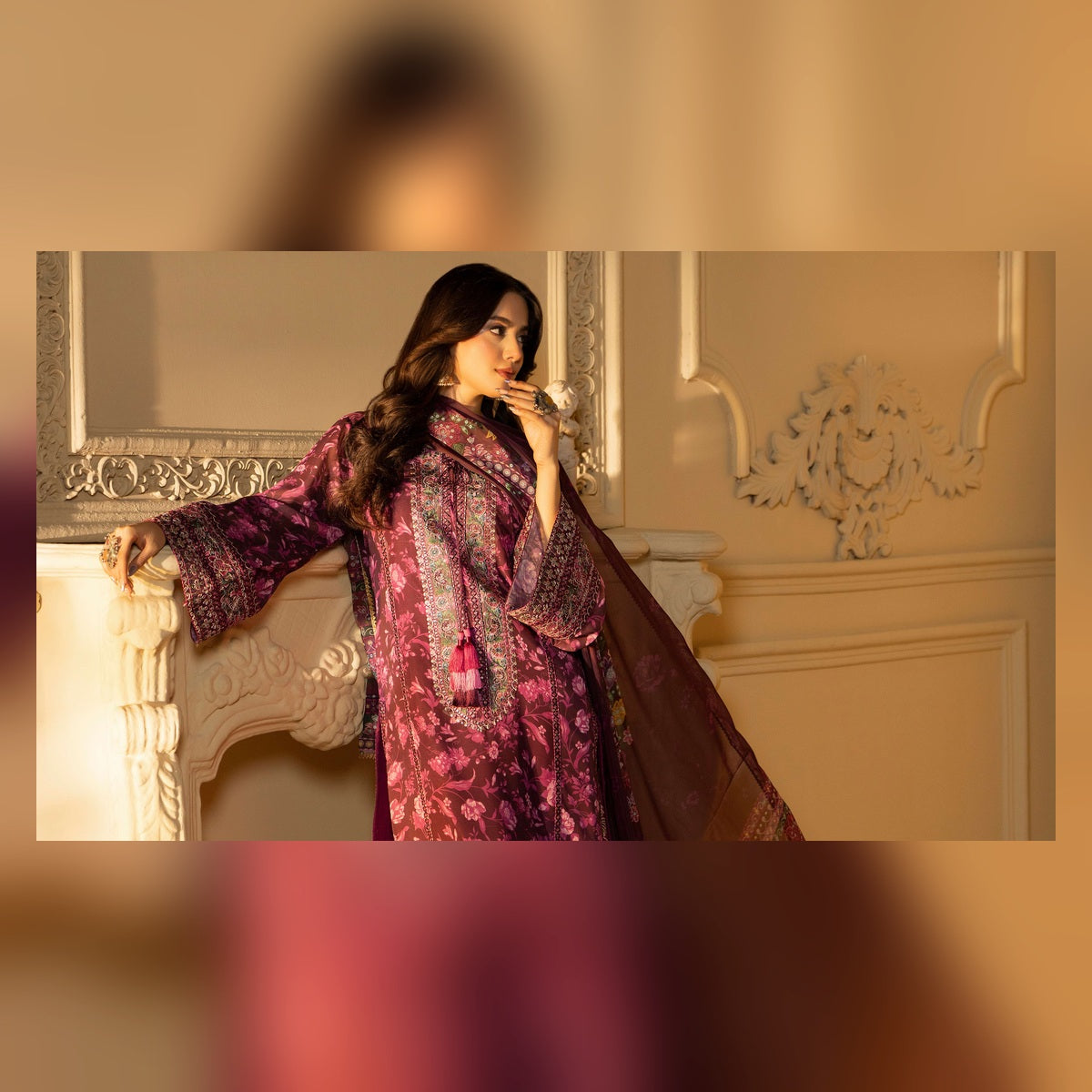 Berry Purple Floral Printed Suit - image 11