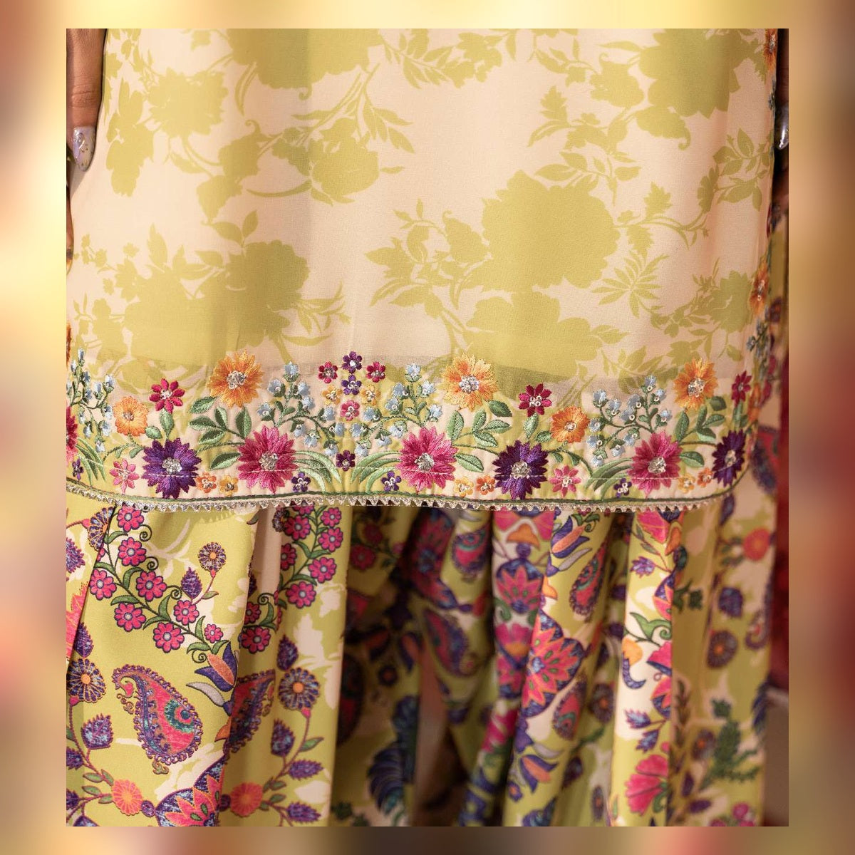 Butter Yellow Multicolour Floral Suit - image 5