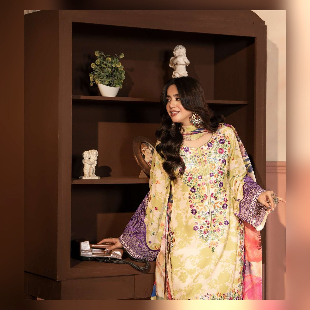 Butter Yellow Multicolour Floral Suit - image 7