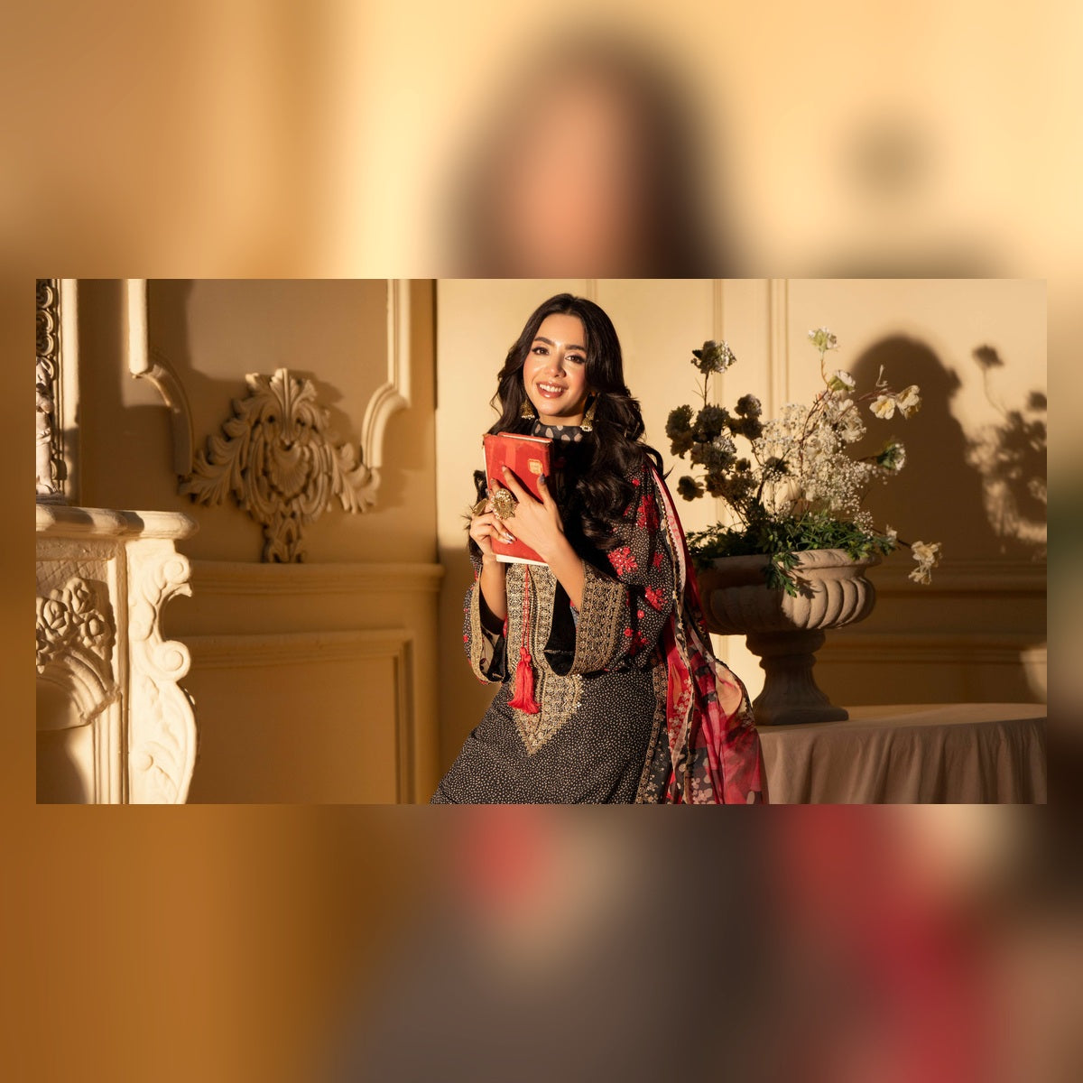 Black and Red Embroidered Suit - image 1