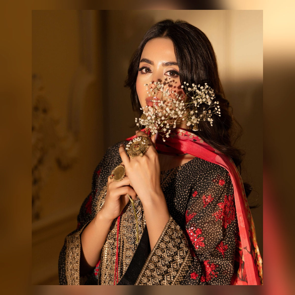 Black and Red Embroidered Suit - image 4