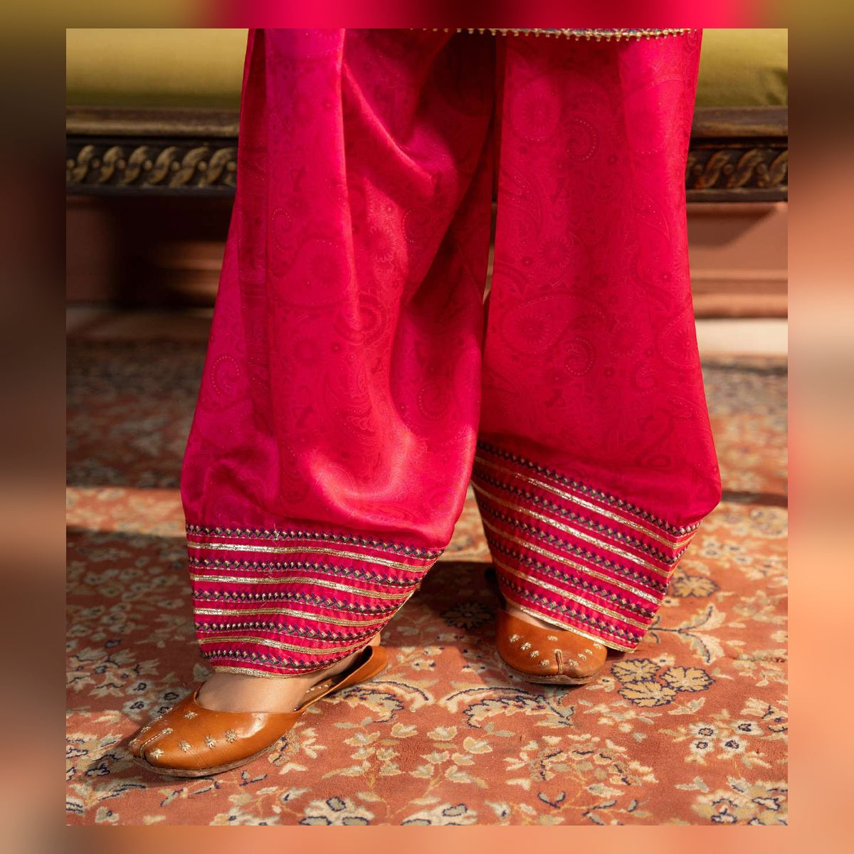 Orange and Magenta Printed Suit - image 5
