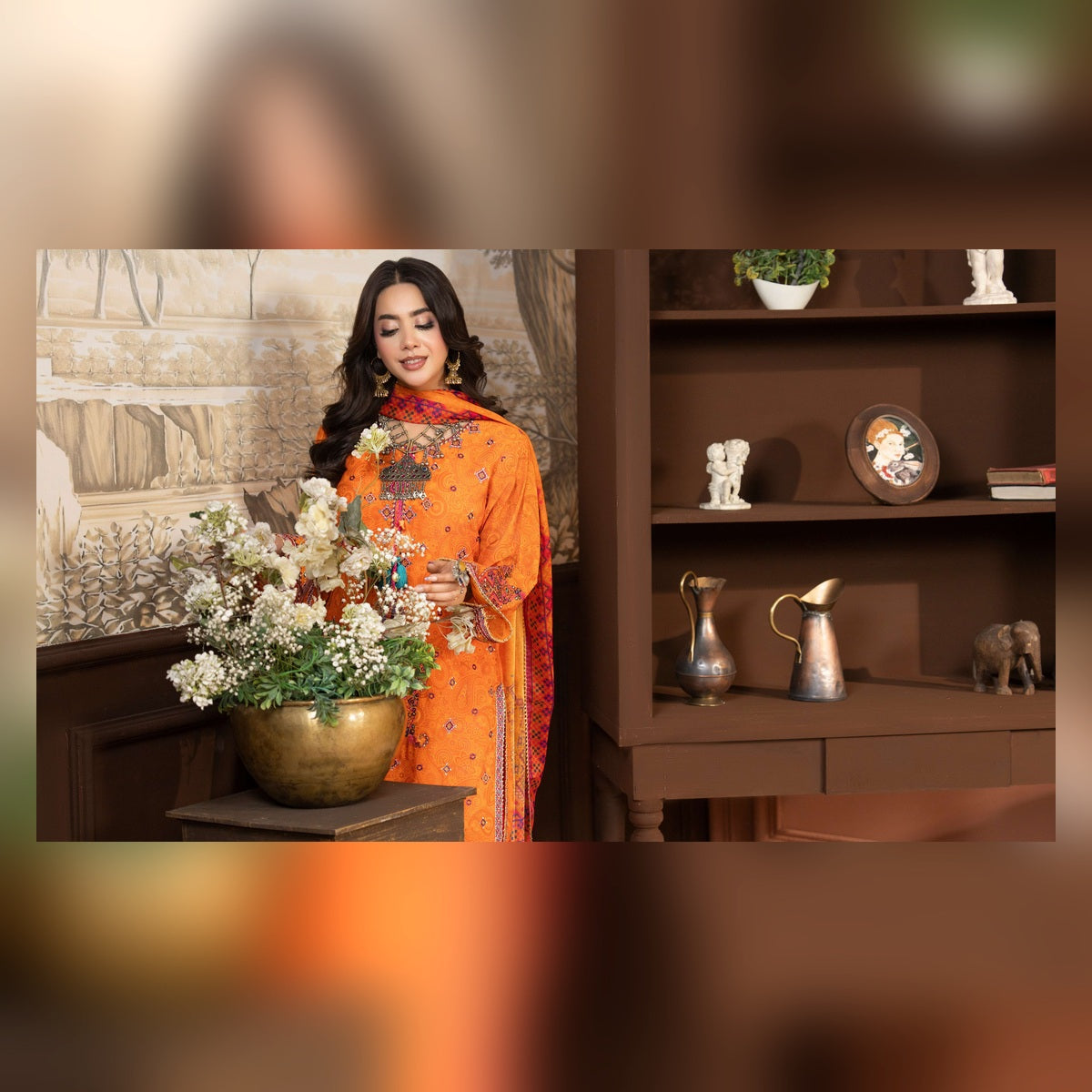 Orange and Magenta Printed Suit - image 11