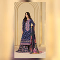 Navy Blue Floral Printed Suit - image 2