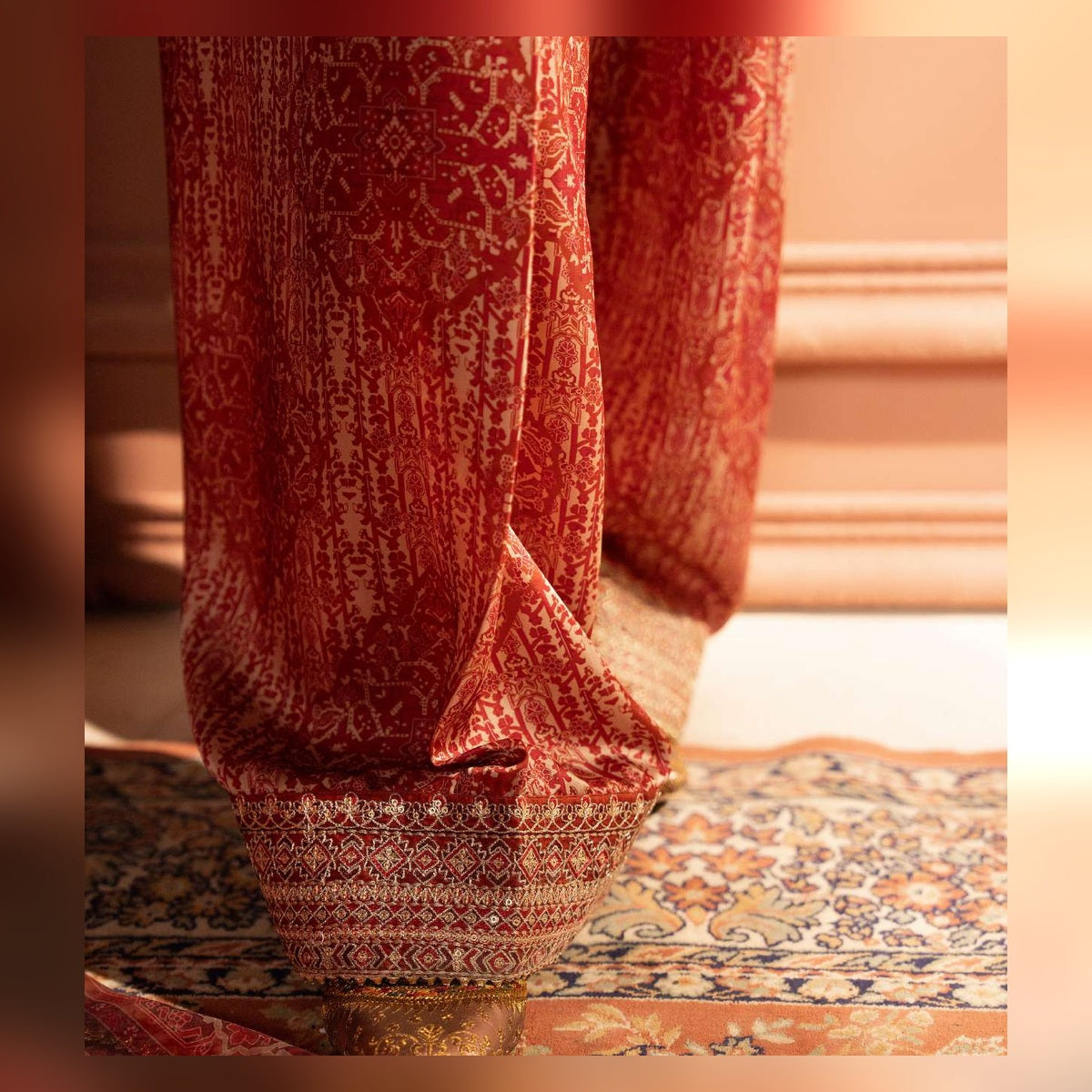 Brick Red Embroidered Suit - image 5