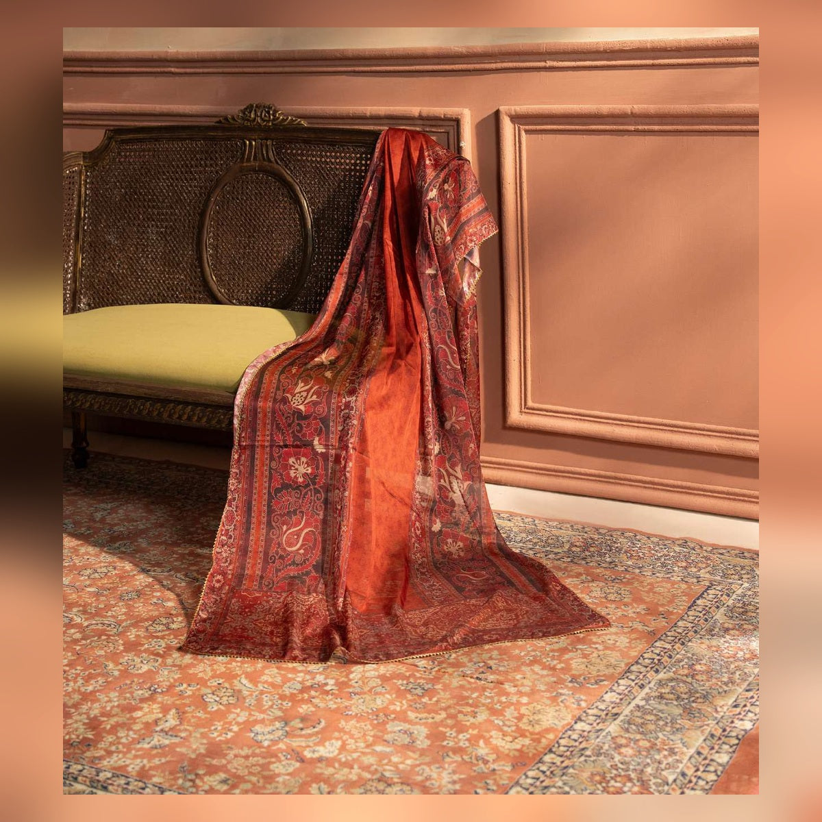 Brick Red Embroidered Suit - image 8