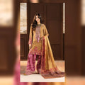 Mustard Gold and Magenta Printed Suit - image 2