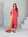 Coral Pink Floral Digital Print Shawl Dupatta 3-Piece Suit – Dilnur Collection