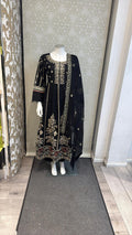 Zj black long length frock maxi Casual Dress