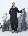 3pcs Shalwaar kameez Luxury black with sequence work