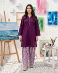 Dark Maroon Modern Solid 2PC - Chic shirt with digital print trouser