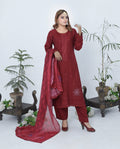 3pcs Shalwaar kameez Luxury red with sequence work