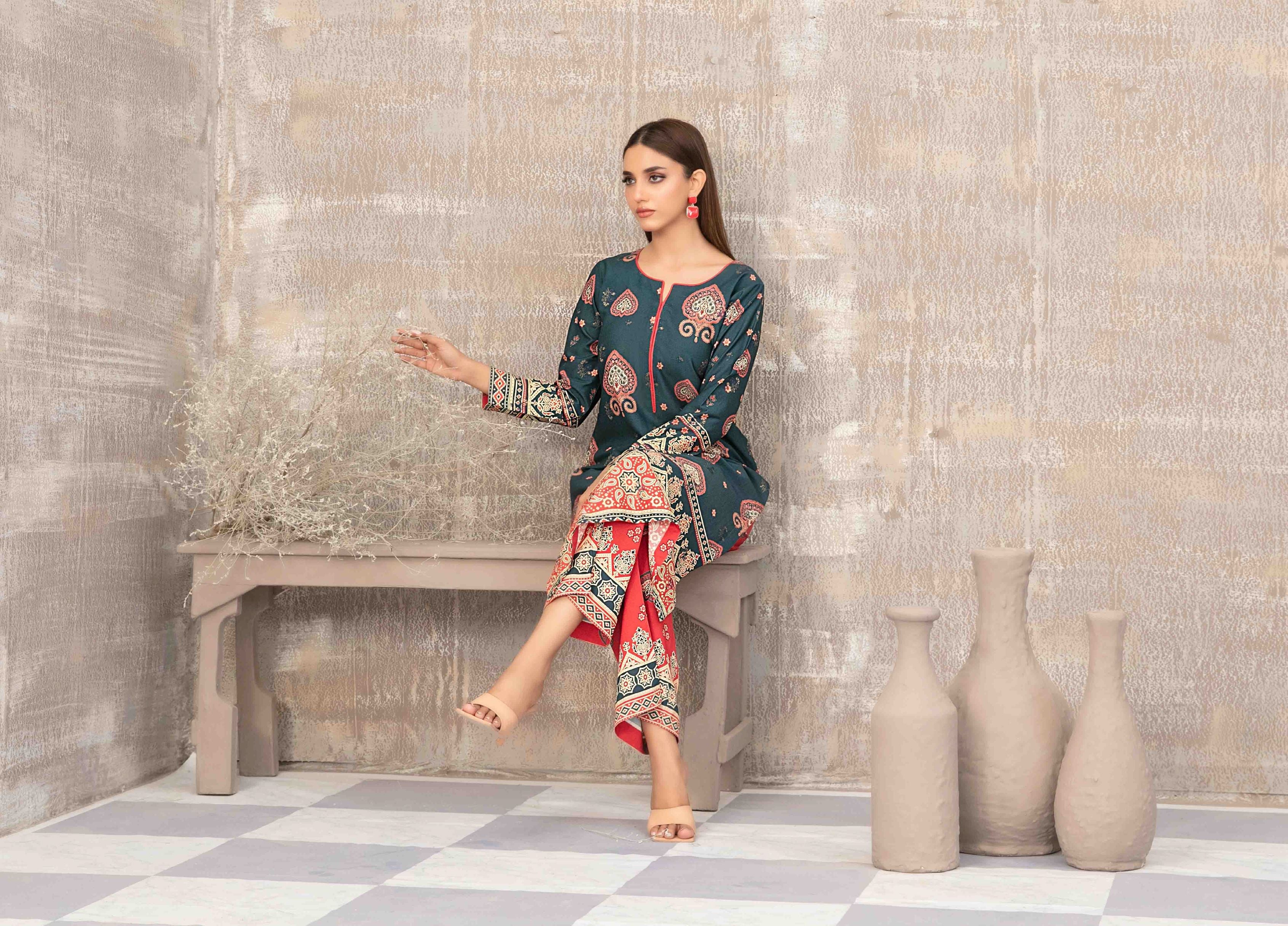2pc Stitched Saliha Digital Print suit