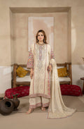 Ivory Elegance - Embroidered Shamoz Silk 3PC Suit