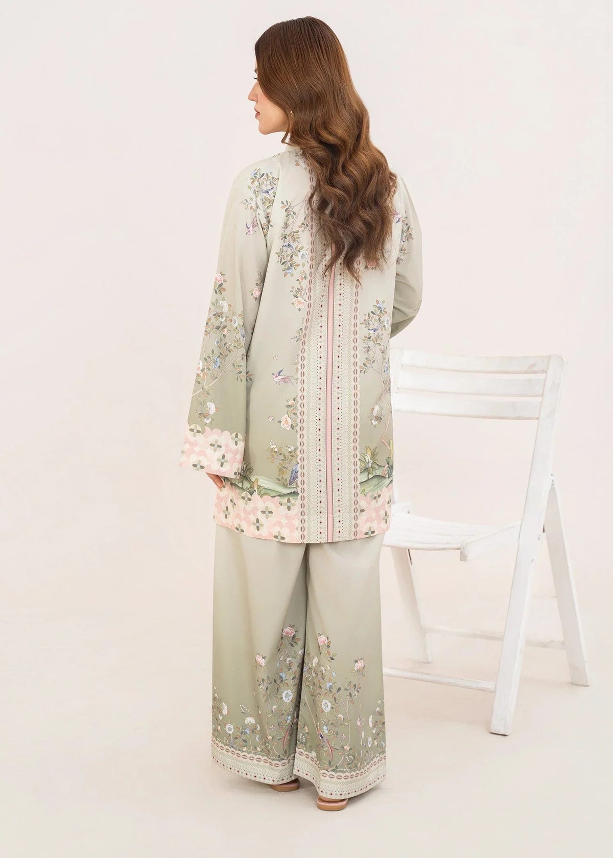 AL-1021 Ziyana – Pistachio Green Printed 2-Piece Poly Lawn Suit